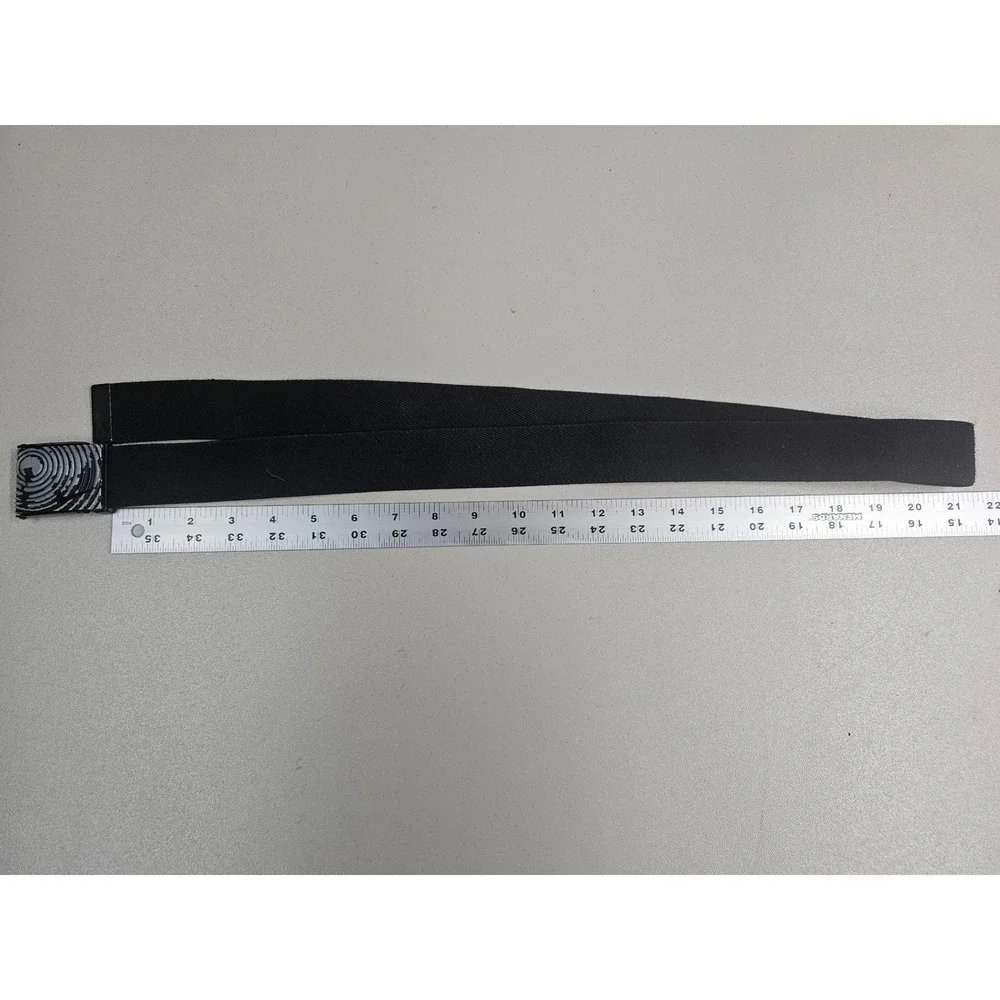 Nike Black Web Belt Plaque Buckle Bottle Opener Swoosh Logo Adjustable Canvas